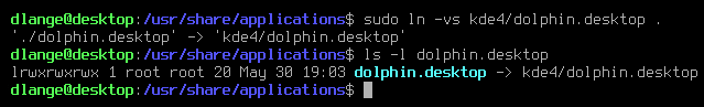 Symbolic link for dolphin.desktop