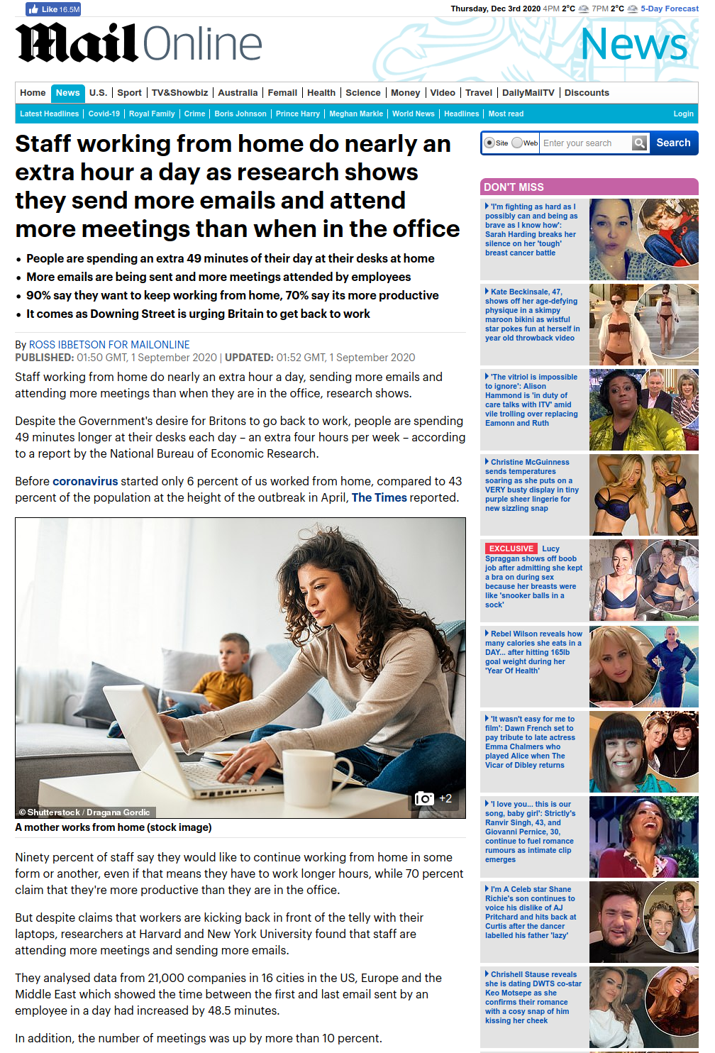 Daily Mail screenshot of the same stock image used