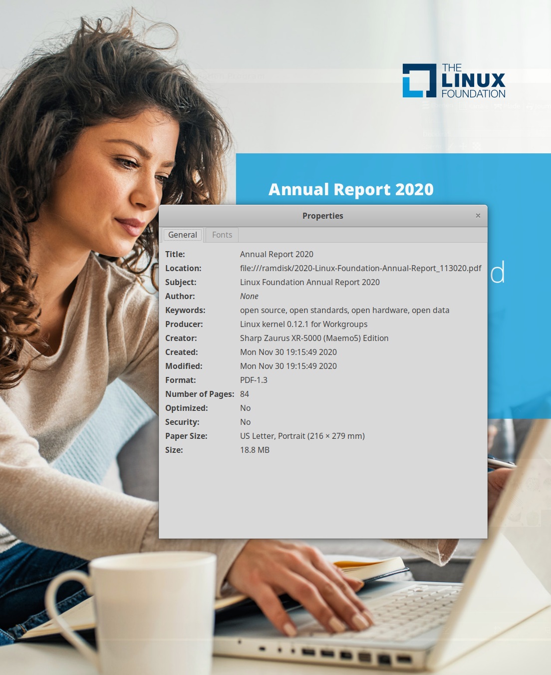 Linux Foundation annual report 2020 cover
